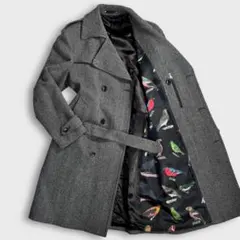 近年 美品 L ポールスミス カシミヤ ヘリンボーン ダブルチェスターコート