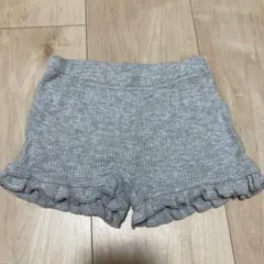 【90㎝】プティマイン　半ズボン　フリル　女の子　グレー　80