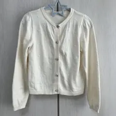GU ニット カーディガン トップス 長袖 女の子 アイボリー 130