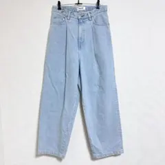 monkey time 1タック ワイドデニムパンツ ライトブルー S 日本製のサムネイル