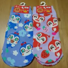 新品 アンパンマン 靴下 23-25cm コキンちゃん ドキンちゃん 2足セット