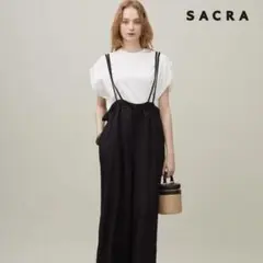 ＜SACRA＞アセテートツイル オールインワン　38 カラー ブラウン
