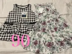 【新品タグ付】西松屋 チュニック ワンピース 2点セット 90 女の子 夏服
