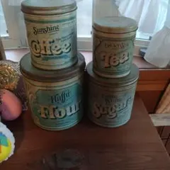 アメリカのBallonoffヴィンテージのキャニスター缶本物4個セット