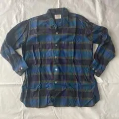 60s Arrow チェック柄 長袖オープンカラーシャツ 16 L USED