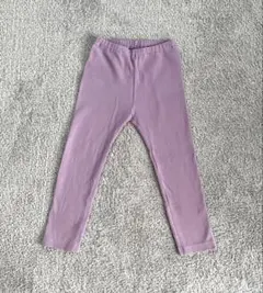 新品 UNIQLO リブ編みパープルフィットパンツ 110cm