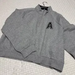 GU ハーフジップ スウェット グレー Aワッペン