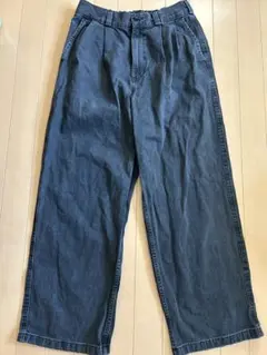 ワイドシルエット デニムパンツ クロップド丈