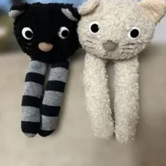 ATUKO MATANO　黒猫 ぬいぐるみ 白猫ぬいぐるみ2体セット