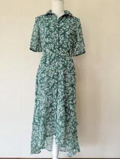 バナナリパブリック 花柄 ロング ワンピース 半袖