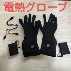 スマホ指対応電熱グローブ 黒 USB充電式