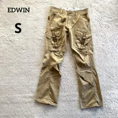 EDWINエドウィンKV453 立体裁断３Dカーゴパンツ ベージュSミリタリー
