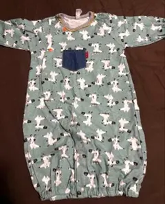 動物柄　2way カバーオール ロンパース　ミントグリーン 50~70cm