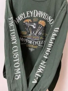 Harley-Davidson ロングスリーブ Tシャツダークグリーン　XL