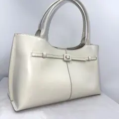 ✨美品✨ マリクレール ハンドバッグ レザー アイボリー ポーチ付き フォーマル