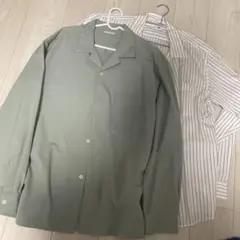 u*c様 2枚セット　長袖シャツ ストライプ　オープンカラーシャツ長袖