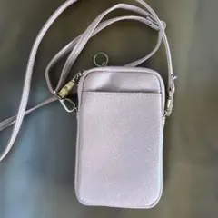 ピンク スマホショルダーバッグ 合成皮革