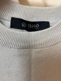 nano universe ライトグレー長袖ニット