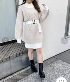 【最終値下げ】【one way 】ニットワンピース M