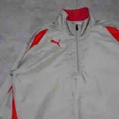 PUMA ハーフジップ ナイロンジャケット 刺繍ロゴ L