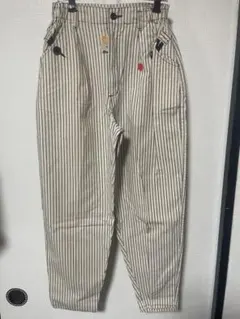 ストライプ カジュアルパンツ ゴム入りウエスト