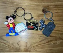 Disney レア ヴィンテージ ミッキー ミニー ストラップ キーホルダー