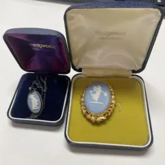 Wedgwoodのカメオ風ブローチ　ネックレス ウェッジウッド