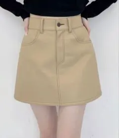 ヘザー　ステッチミニスカート　Ｍサイズ　Heather ベージュ