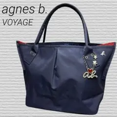 agnes b. VOYAGE トートバッグ ドット ネイビー チャーム付きのサムネイル
