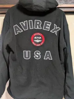 AVIREX フリースパーカー ブラック