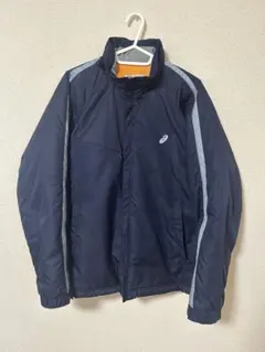 ASICS DUALUX ウインドブレーカー裏地付き　ネイビー　防寒