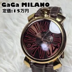 【稼働品】GaGa MILANO 腕時計　ブラック文字盤　マヌアーレ46MMのサムネイル