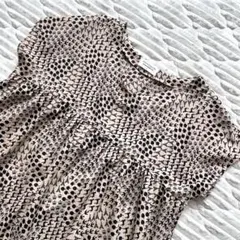 美品　ポンデシャロン　フレンチスリーブワンピースチュニック　総柄のサムネイル