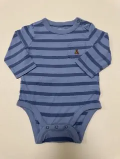 baby gap 青ストライプロンパース 3-6ヶ月