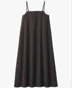 未使用 美品 muji 乾きやすいブロード キャミソールワンピース M ブラウン