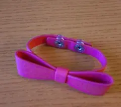 ピンク リボン型 合成皮革ベルト