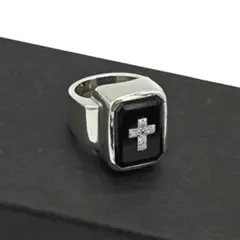 JustinDavis　エミネムリング　15号　指輪　ダイヤ　オニキス