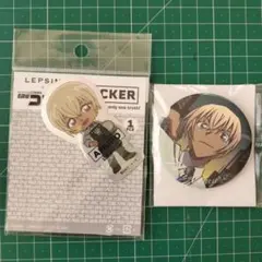 名探偵コナン 缶バッジ キャラバッジコレクション コラボステッカー