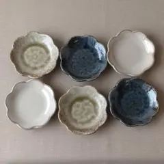【6枚】新品 美濃焼 和花 小皿 薬味皿 醤油皿 灰釉 お洒落 和モダンのサムネイル
