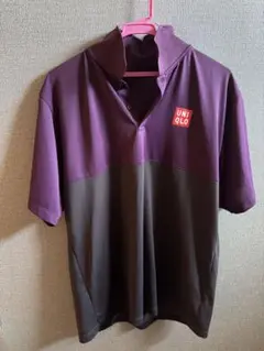 UNIQLO ハーフジップポロシャツ 紫黒　xxl