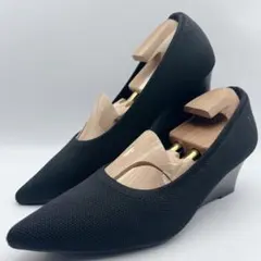 美品✨VIVAIA ビバイア ポインテッドトゥ ウェッジニットパンプス 39.5