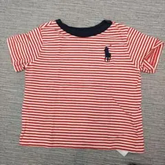 80センチ Ralph Lauren 赤白ストライプ 半袖Tシャツ 18M