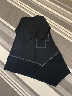 【美品】BRILLANT 変形アシンメトリーステッチチュニックワンピース（黒）