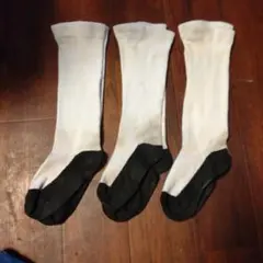 白黒膝上丈ソックス3足セット