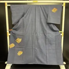 9-12 単衣 訪問着 刺繍 紬 着物