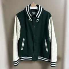 スタジャン ダークグリーン ホワイト