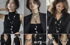 淡水パール 虹色 ハート ラリエット ネックレス 85cm スピネル - メルカリ