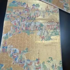 袋帯 金地 祭礼図 織り出しテーブルランナーのサムネイル
