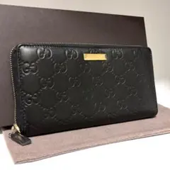 a72 GUCCI　グッチ　長財布　ブラック　ラウンドファスナー