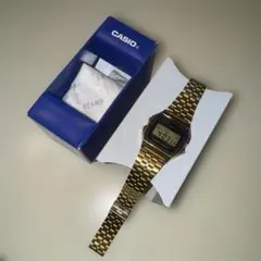 CASIO デジタルウォッチゴールド 593 A159W JAPAN 腕時計 - メルカリ
